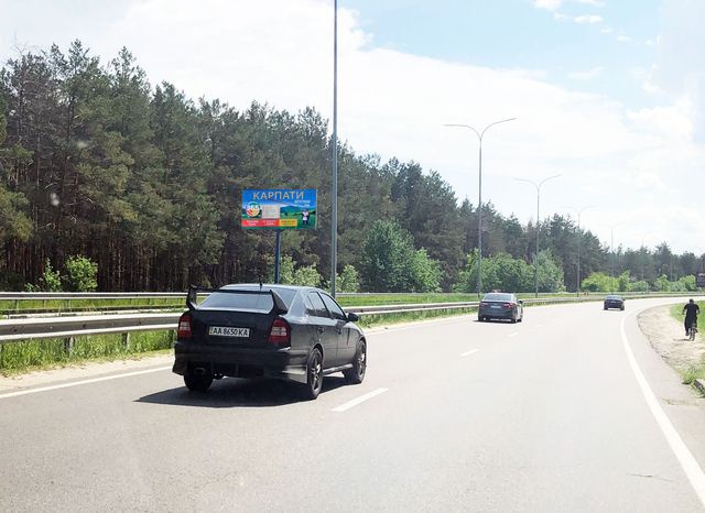 Щит 6x3,  Автошлях Київ-Вишгород (18+800, Дачний кооператив "Лісова поляна"), в напрямку в'їзду в м.Київ